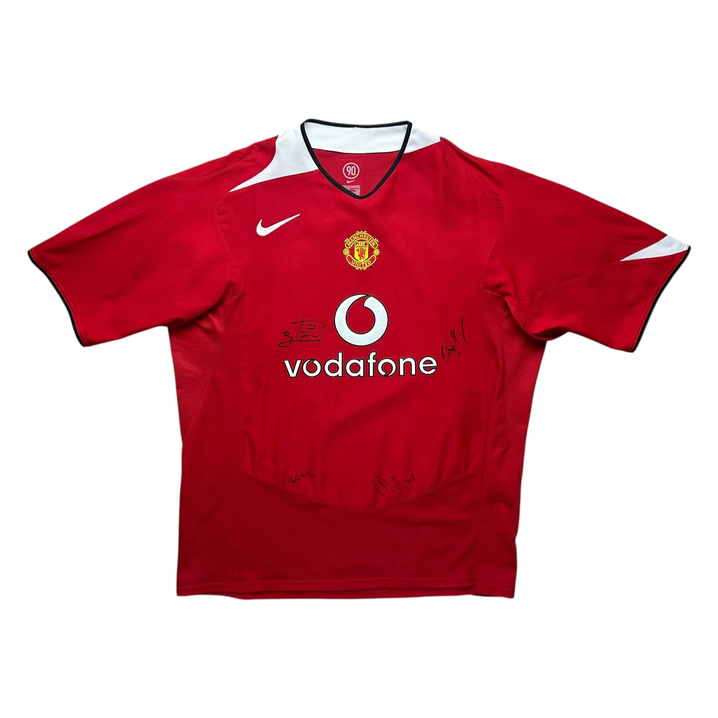 Manchester United 2004-06 Home Shirt (XXL) *Signed by squad #Scholes 18