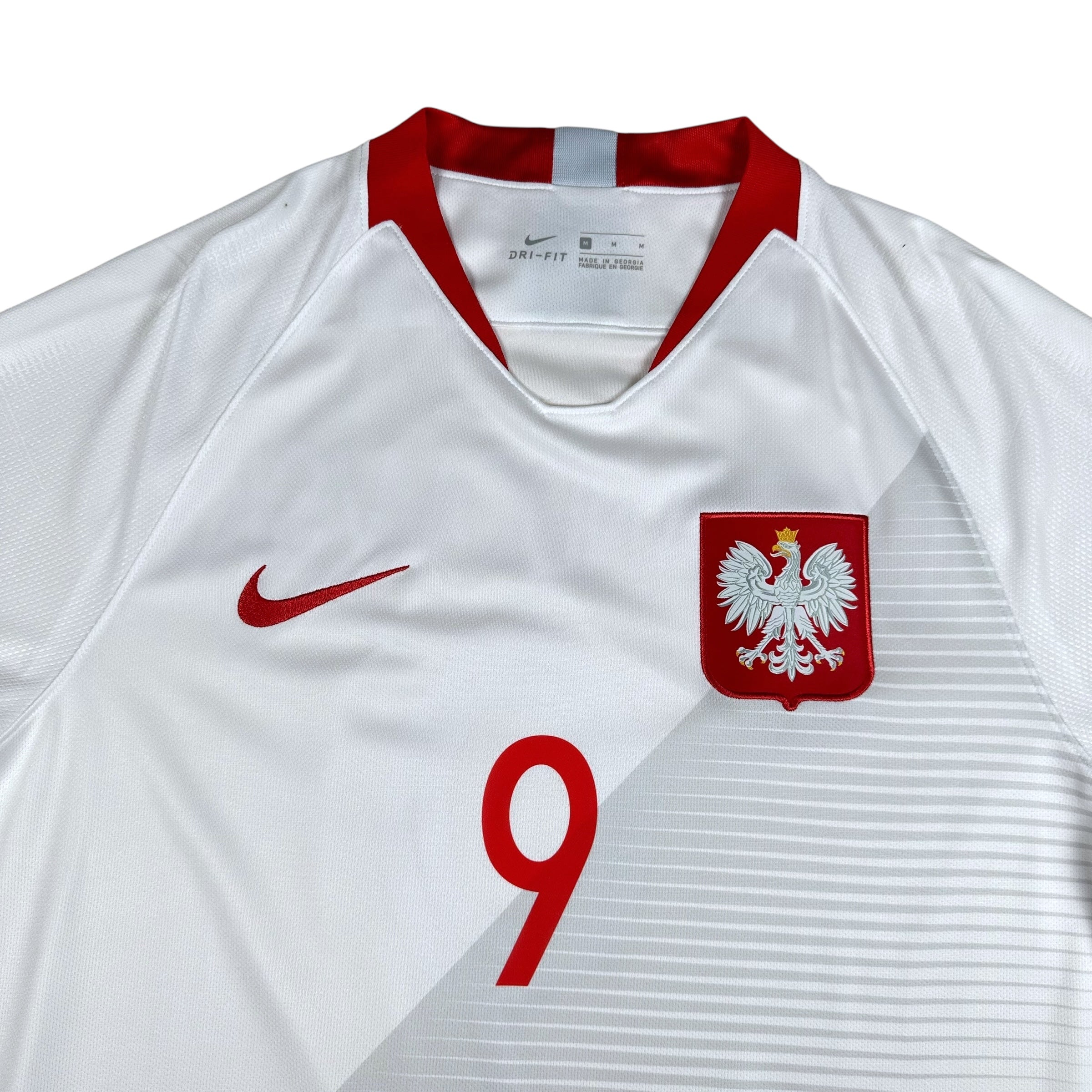 Poland 2018 Home Shirt (M) Lewandowski #9