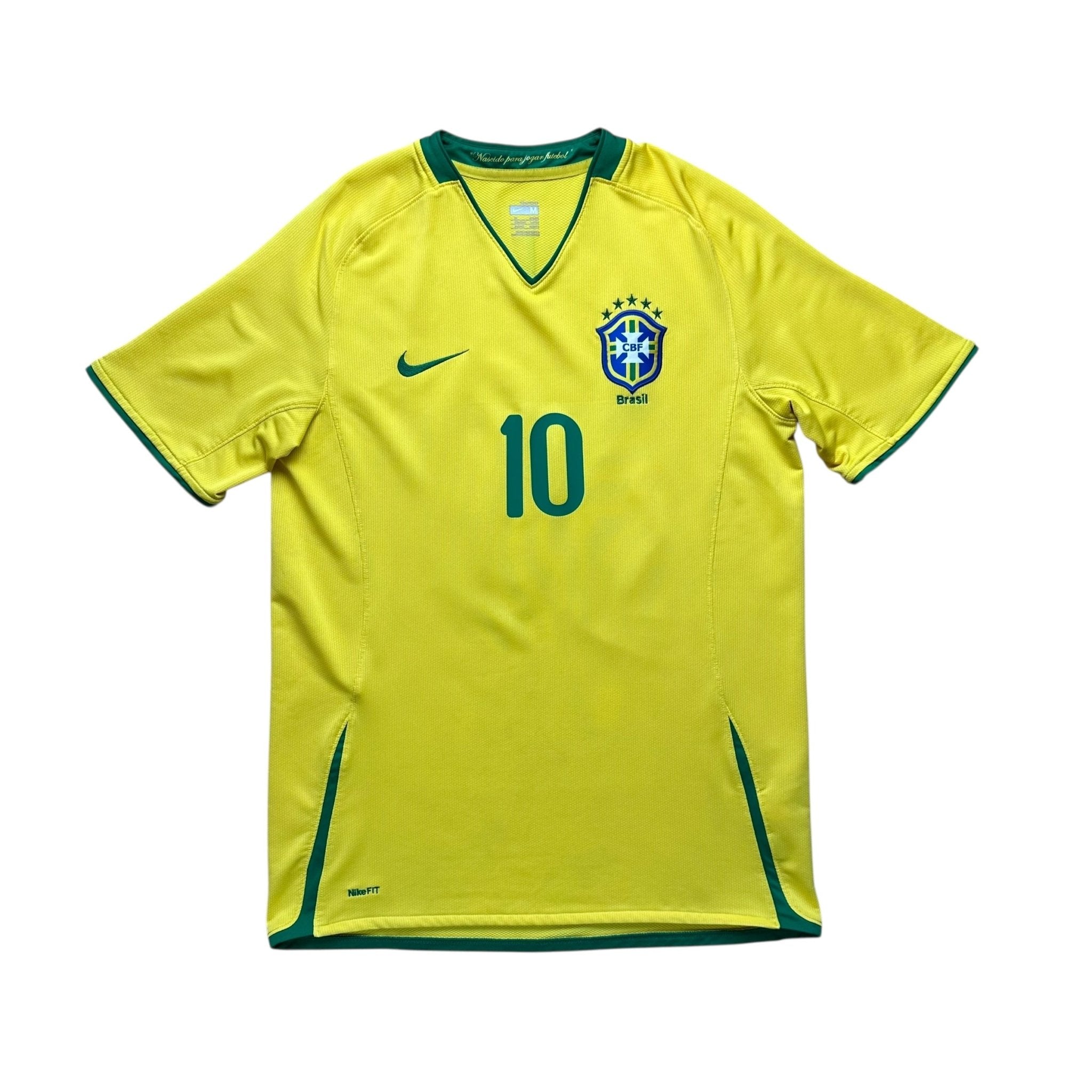 Brazil 2008 Home Shirt (M) Ronaldinho 10 - Kitplug