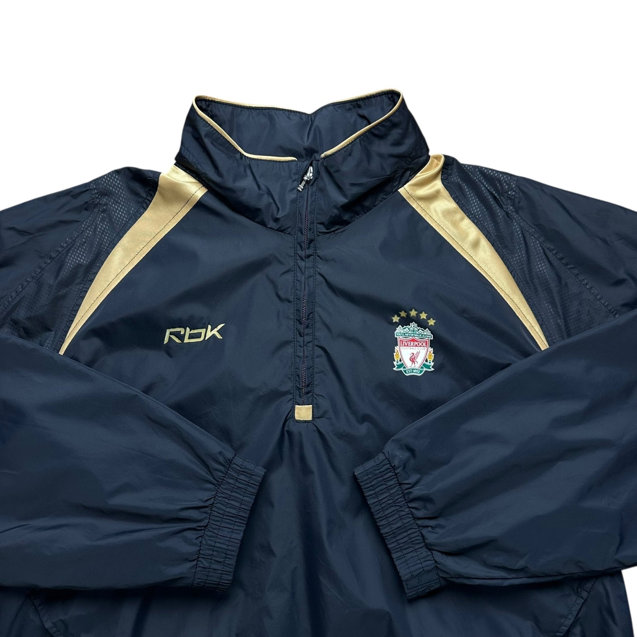 Liverpool 2005 - 06 Training Hooded 1/4 Zip Rain Jacket (XL) - Kitplug